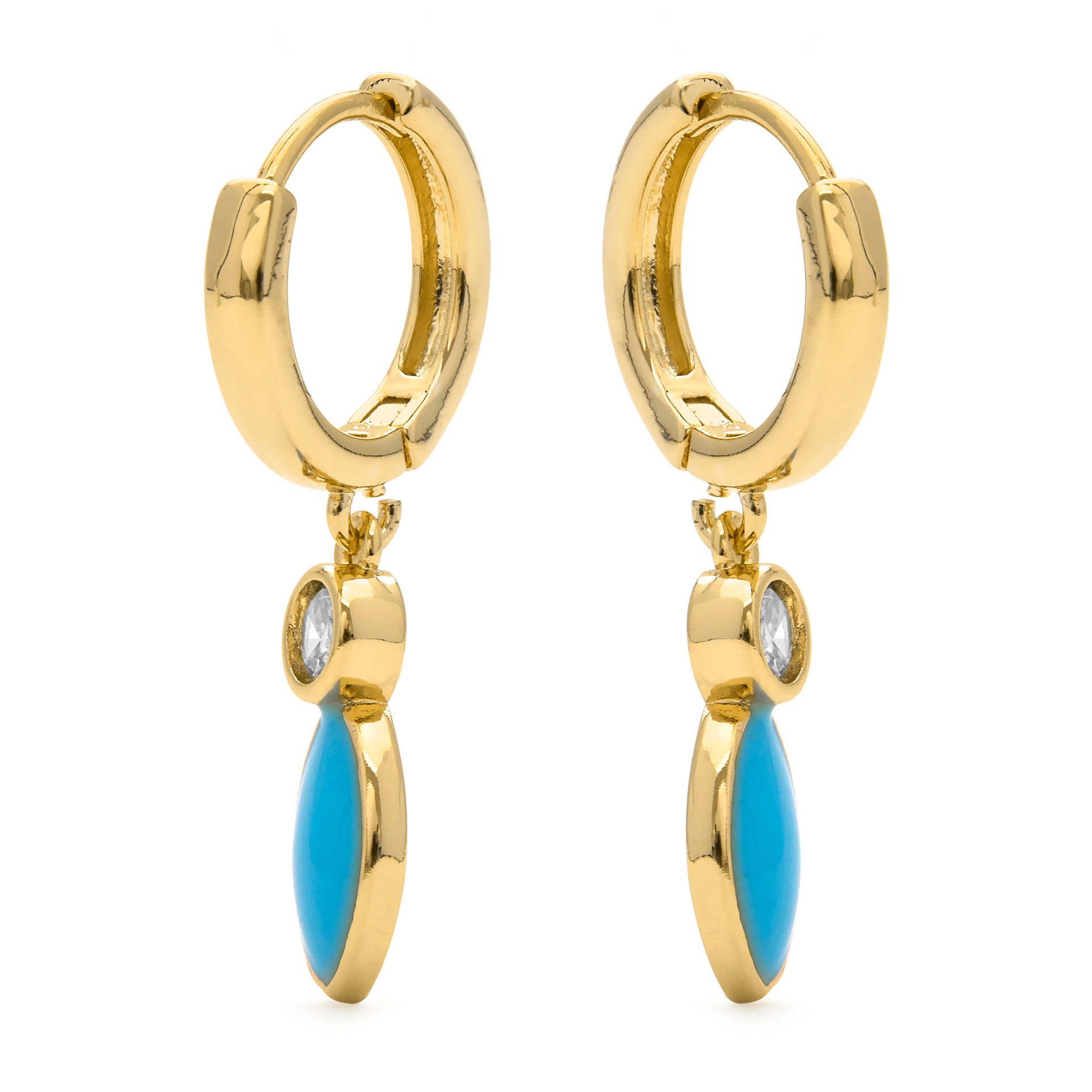Pendientes de Circonita Brillante acabados en oro amarillo de 18k