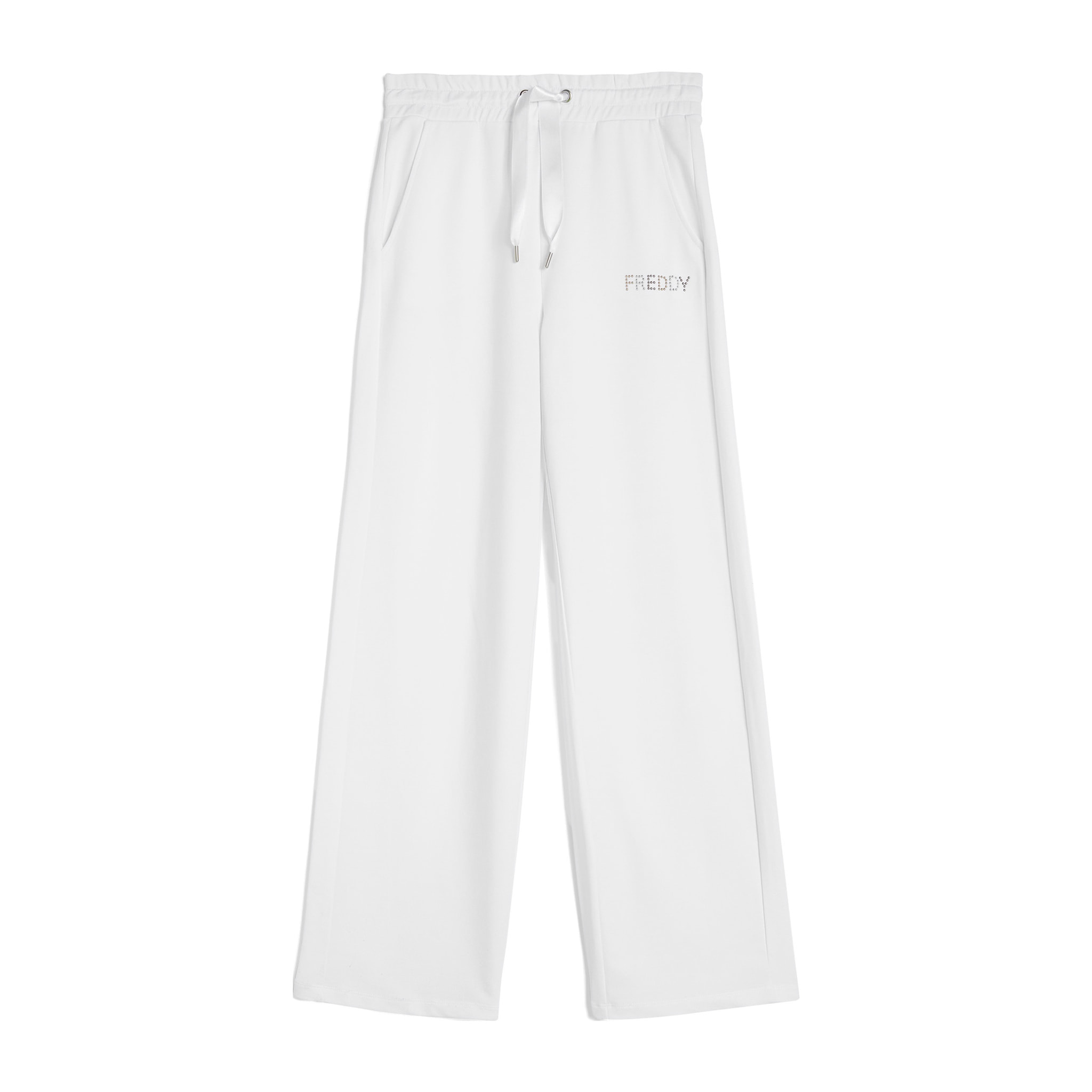 Pantaloni donna in french terry modal con gamba dritta