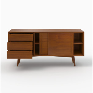 Buffet 2 portes coulissantes et 3 tiroirs en teck - Waya