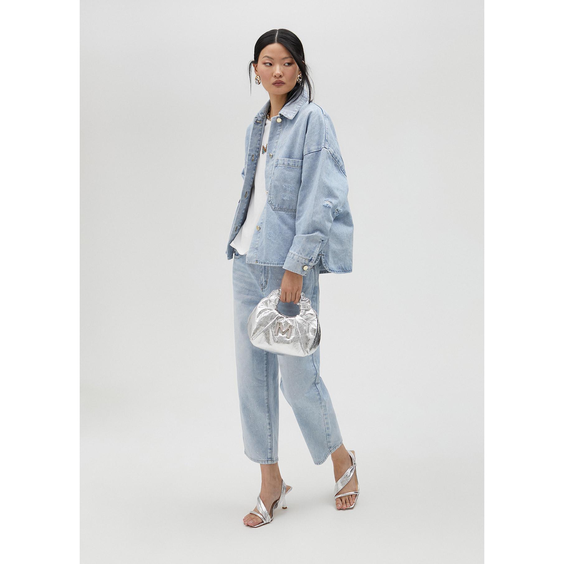 Giacca denim con strass