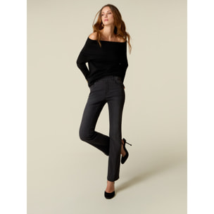 Oltre - Jeans flare con cintura elástica - Negro