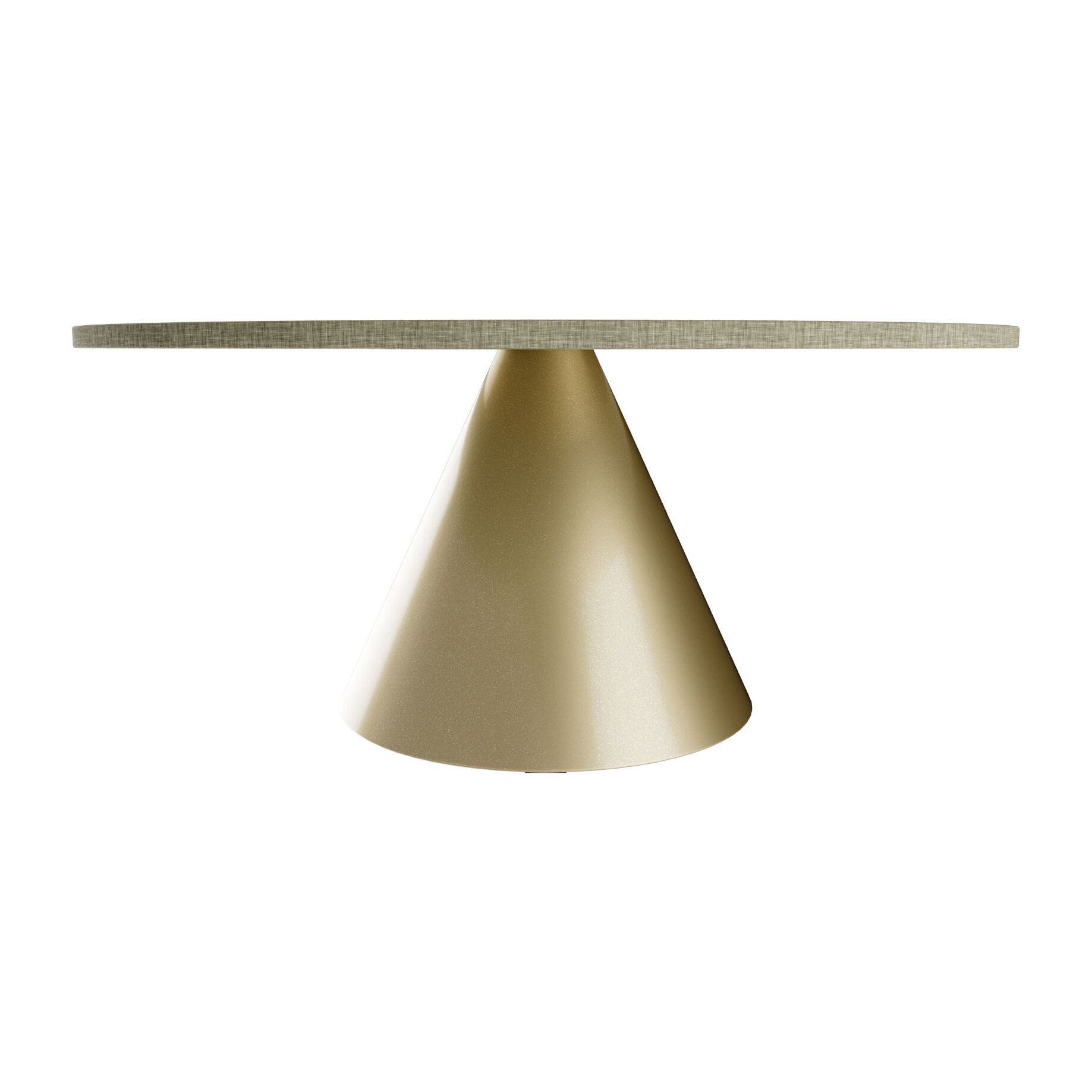 Artù Brass - Tavolo da pranzo rotondo ⌀ 120 cm in legno laminato con base a cono in metallo Grigio Testurizzato