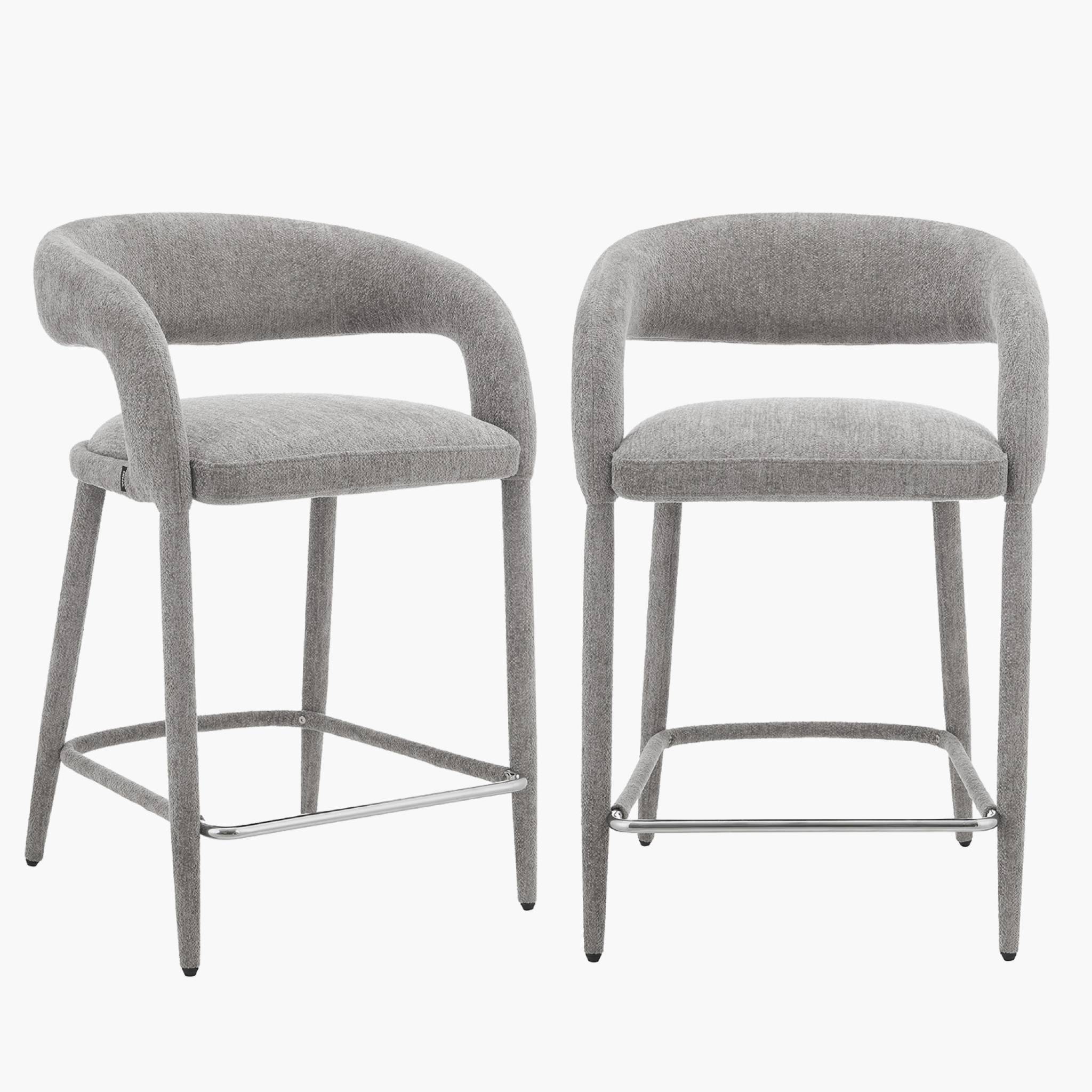 Tabouret de bar contemporain tissu (lot de 2) ALESSIA