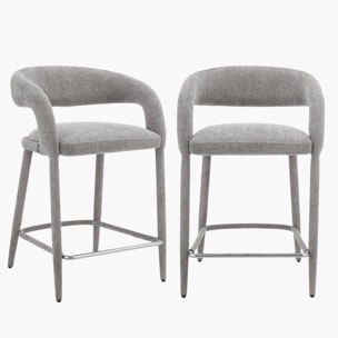 Tabouret de bar contemporain tissu (lot de 2) ALESSIA