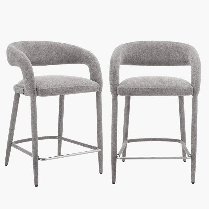 Tabouret de bar contemporain tissu (lot de 2) ALESSIA