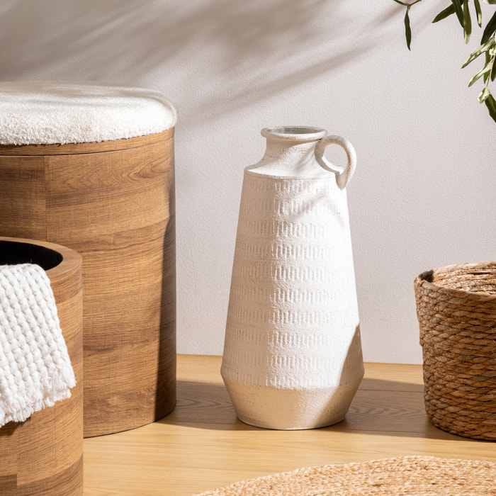 Cruche "Eran" blanc H41cm