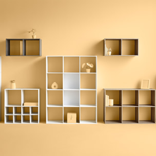 Étagère 2 cases indus "Mix N' Modul" effet bois foncé