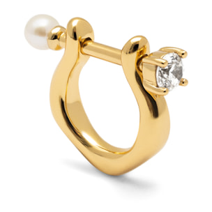 Orecchino Pearl and Spark Placcato Oro