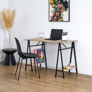 Bureau - HOME DECO FACTORY - Loka - Esthétique Moderne - Style Industriel - Marron et Noir