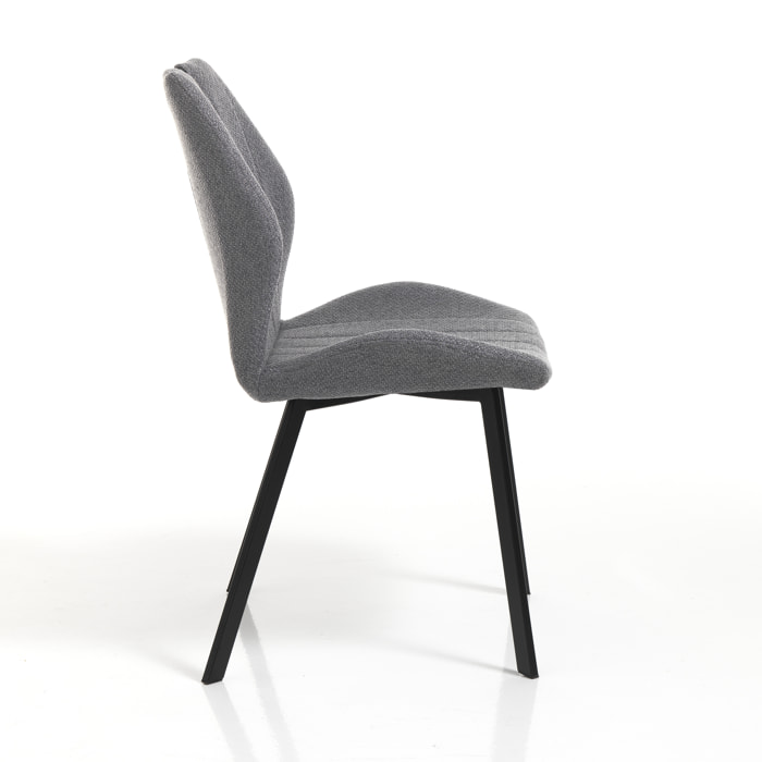 Tomasucci Set 4 sedie MONIA DARK GREY grigio