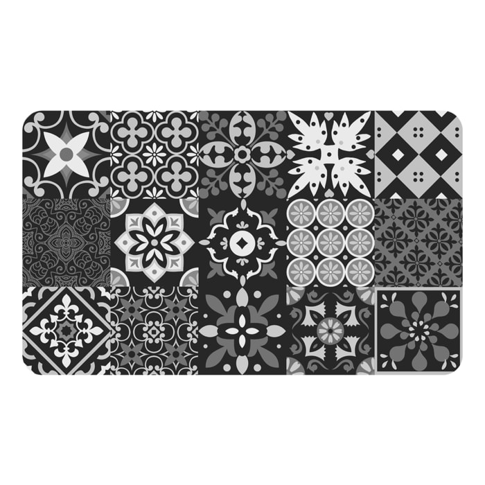 Tapis mousse imprimée antidérapant pour intérieur - Noir
