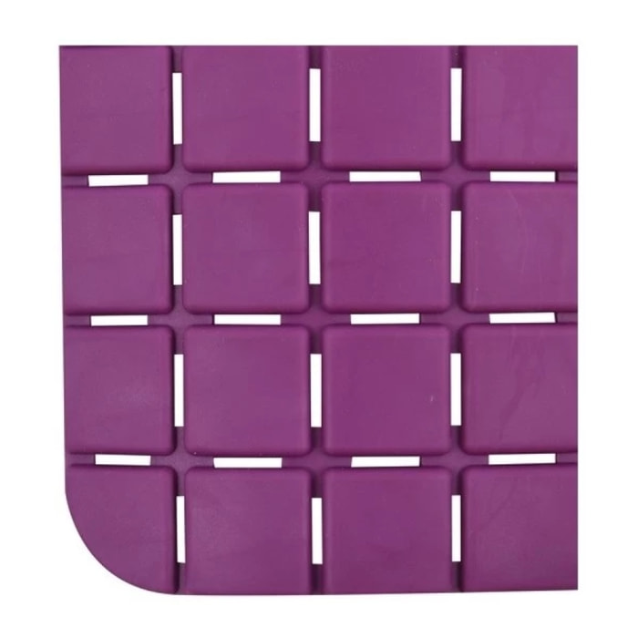 Tapis Fond de douche antidérapant Caoutchouc QUADRO 54x54cm Violet MSV