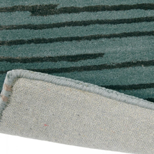 Tapis salon et chambre fait à la main en laine motif faux uni