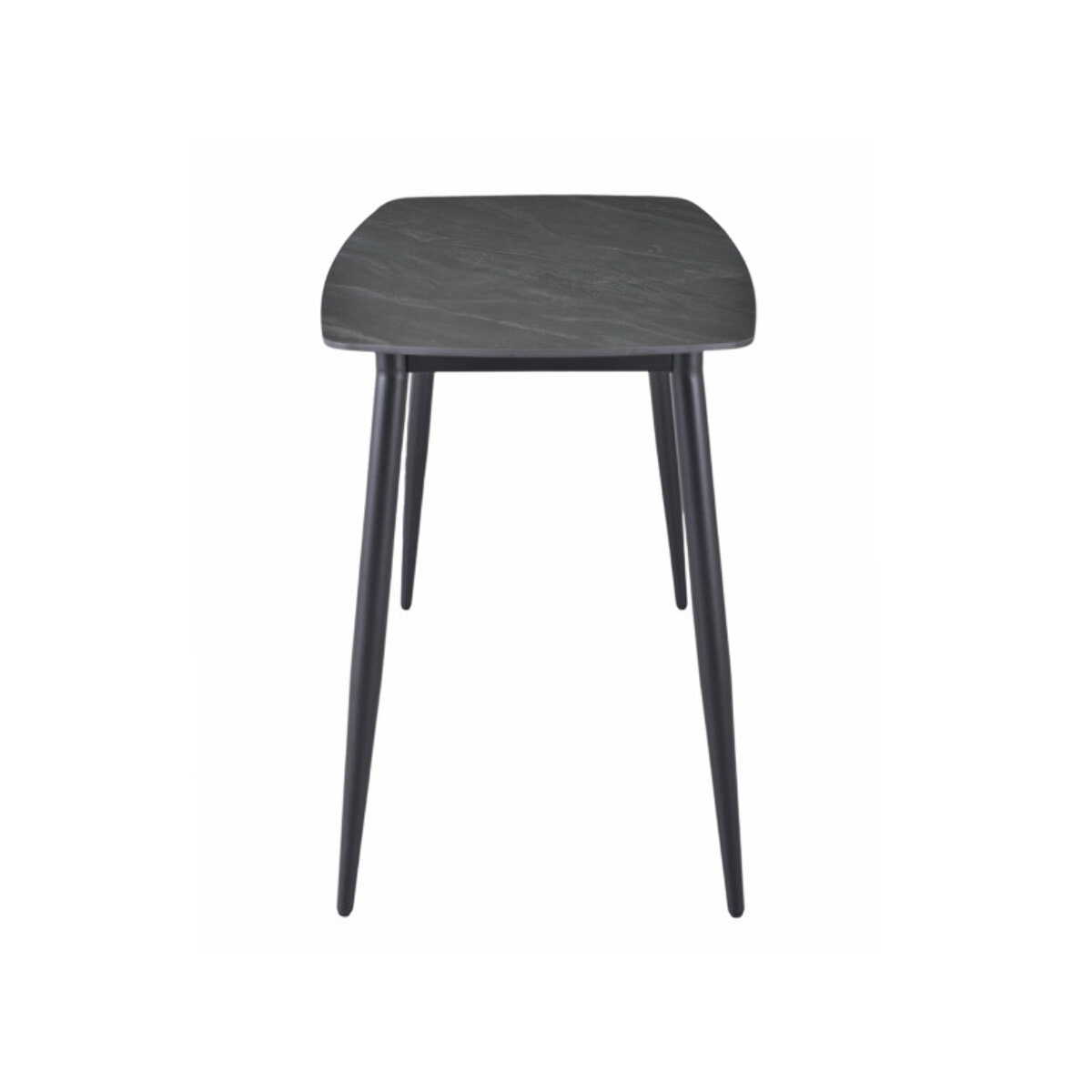 Table haute 140 x 70 cm en céramique gris anthracite marbré - TREIVE