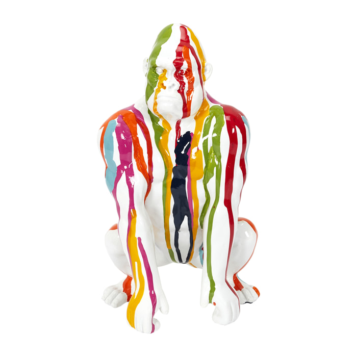 Gorille Deco Blanc Rainbow 24cm