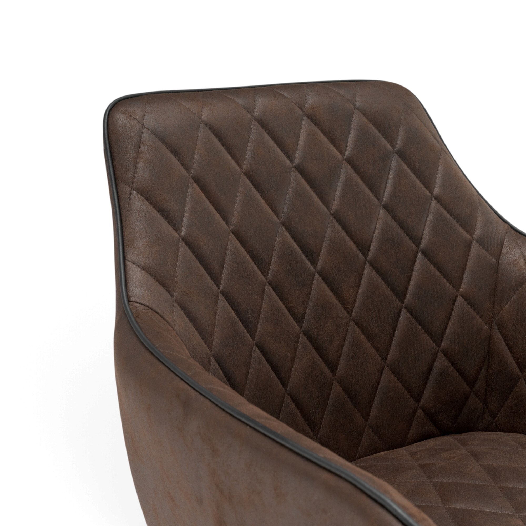 Set di 2 poltroncine LEON in similpelle marrone e gambe nere