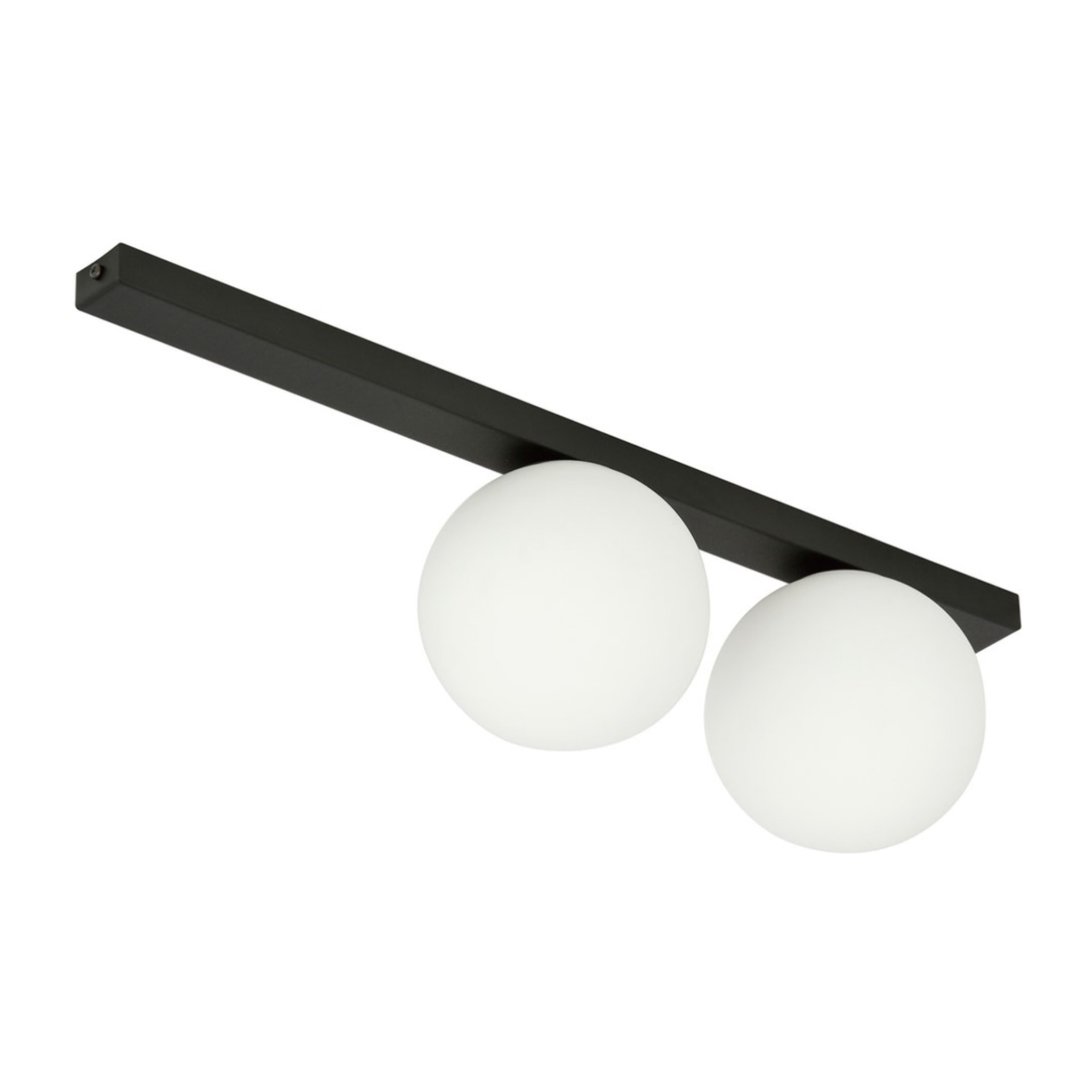 Lampada a parete FIT in acciaio nero opaco e vetro opalino