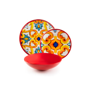 Servizio piatti 18 pezzi Excelsa – Camastra, Porcellana Multicolore