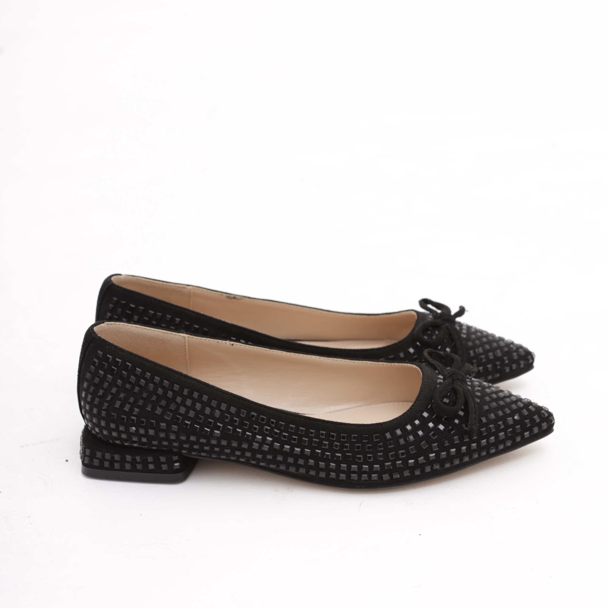 DECOLLETE' FLAT GLITTER CHOCOLA' NERO
