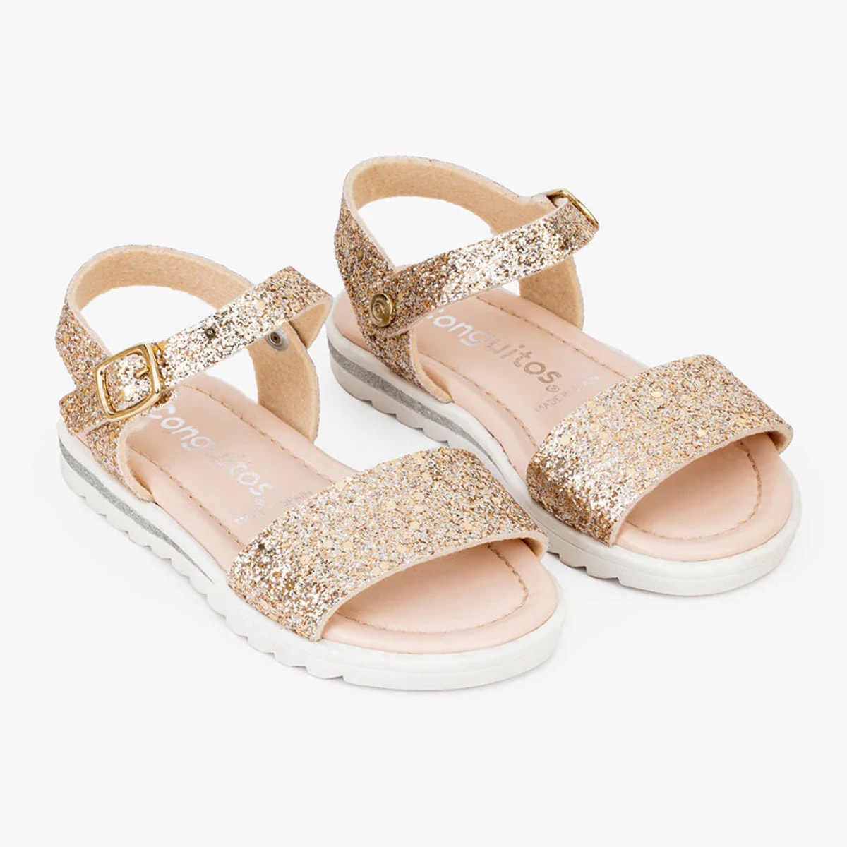 Sandalias de Niña Glitter Platino