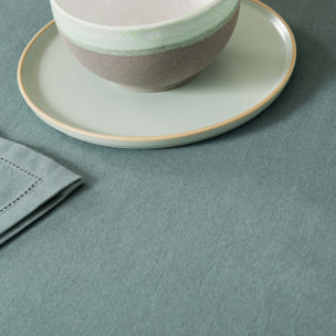 Mantel algodón orgánico verde menta
