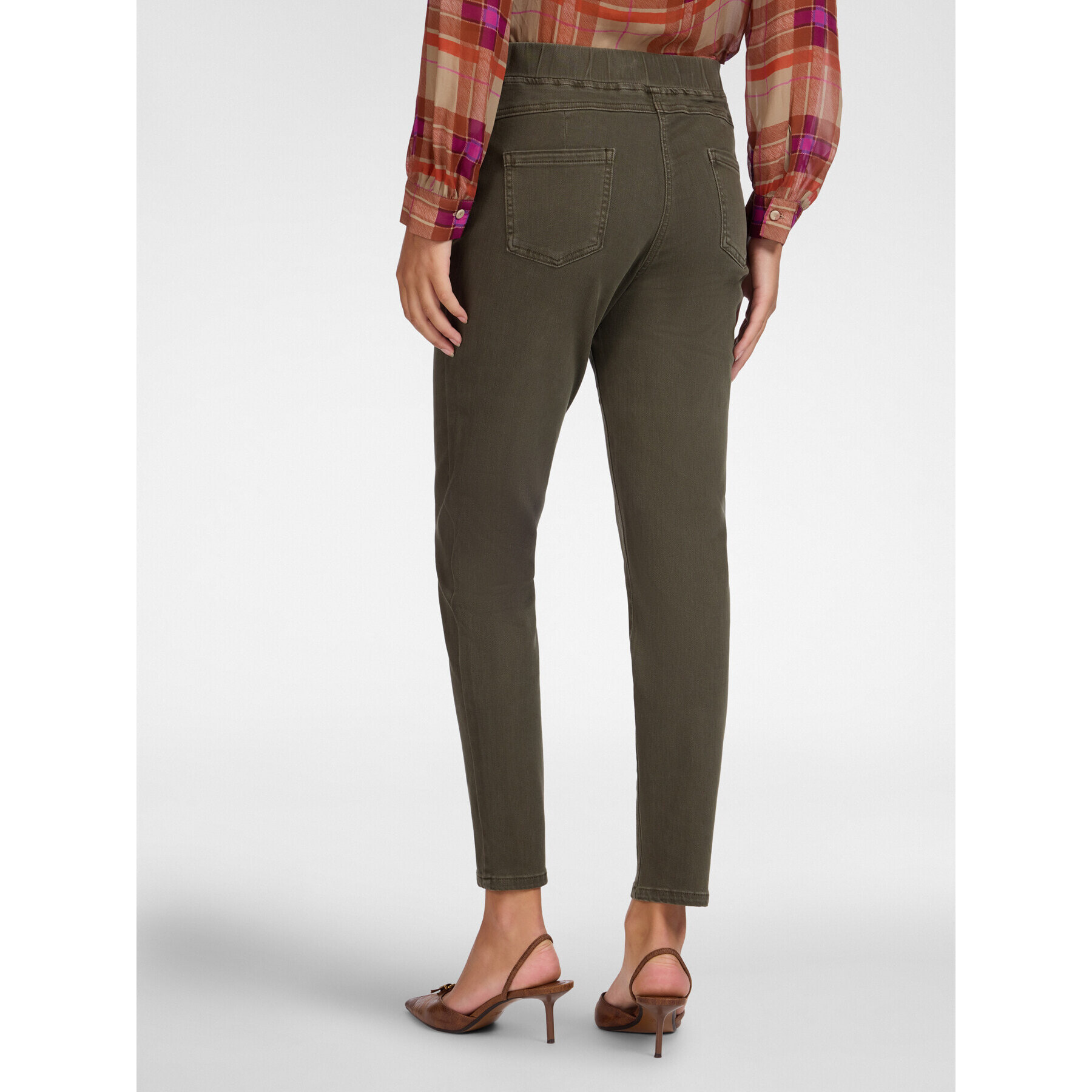 Elena Mirò - Pantaloni slim in drill misto cotone - Verde militare