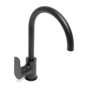 Robinet d'évier Swiss Aqua Technologies Mood avec bras tournant noir mat SATBSMOOD280KC