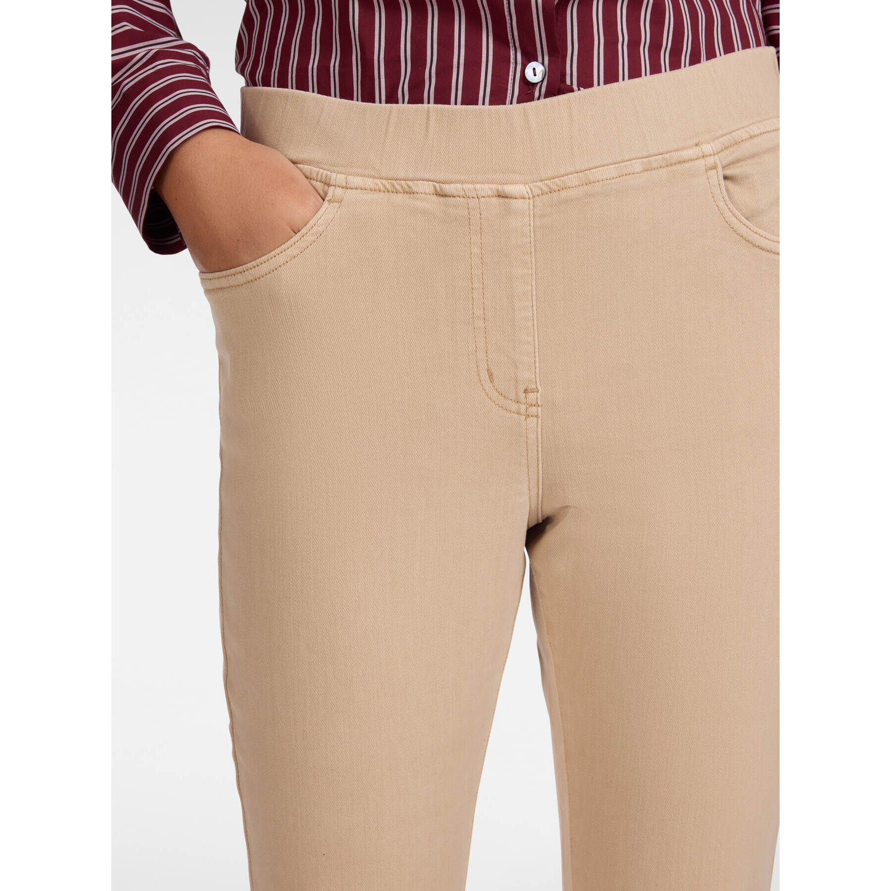 Elena Mirò - Pantaloni slim in drill misto cotone - Beige