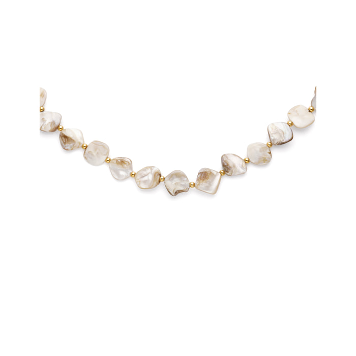 Collar Capri Nácar Acero Baño Oro