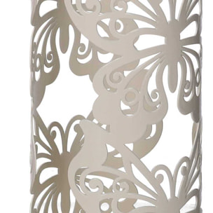 Portabicchiere in metallo farfalla crema tondo cm ø8h20