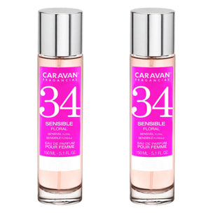 Caravan fragancias - caja de regalo con 2 perfumes nº34 de 150 ml, para mujer