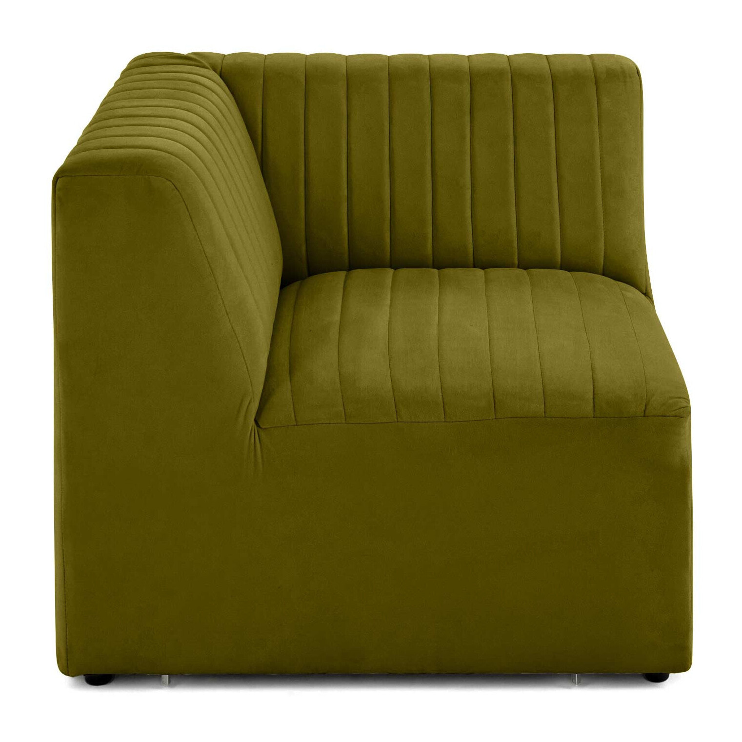 Nova - module d'assise d'angle réversible - en velours - Vert Olive