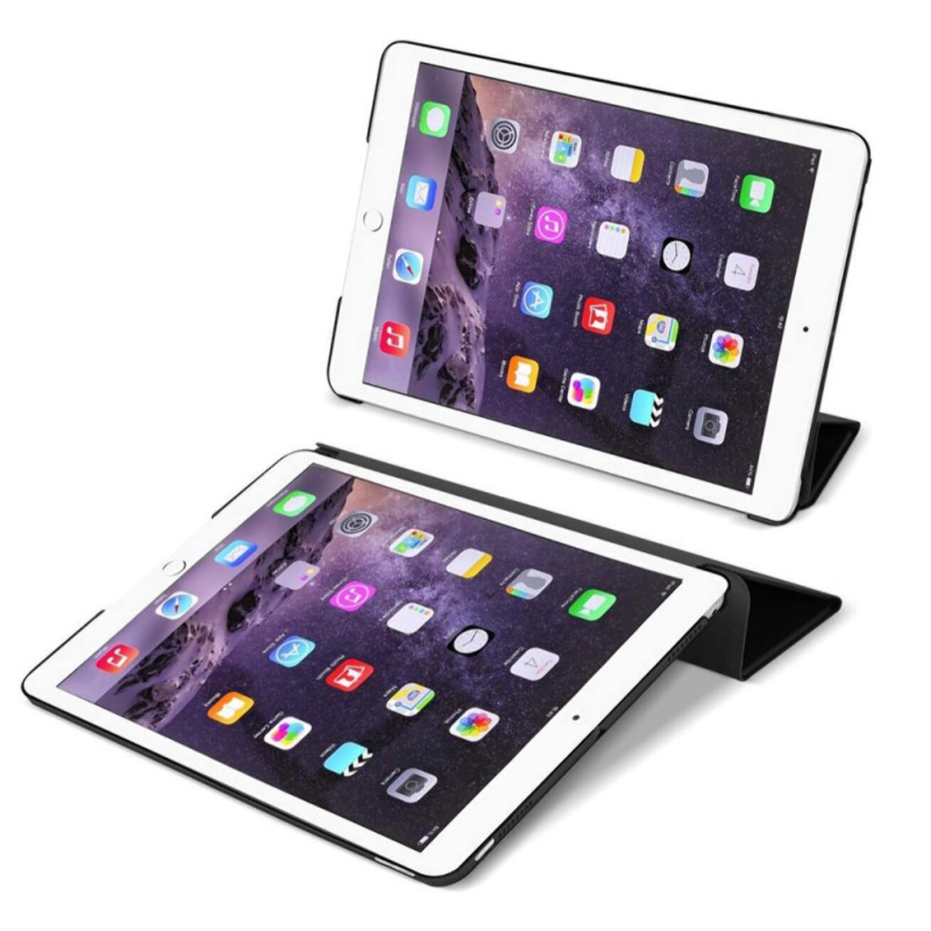 Étui Smart Cover iPad 9.7' (2017/2018) / iPad Air (2013/2014) / iPad Pro 9.7' (2016) Noir à Rabat avec Support