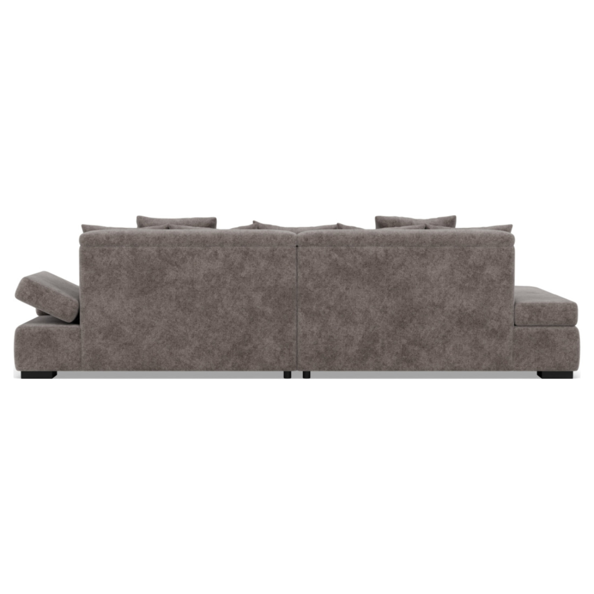 Vermont - canapé droit 4 places avec double méridienne - assise profonde - en velours texturé - Gris