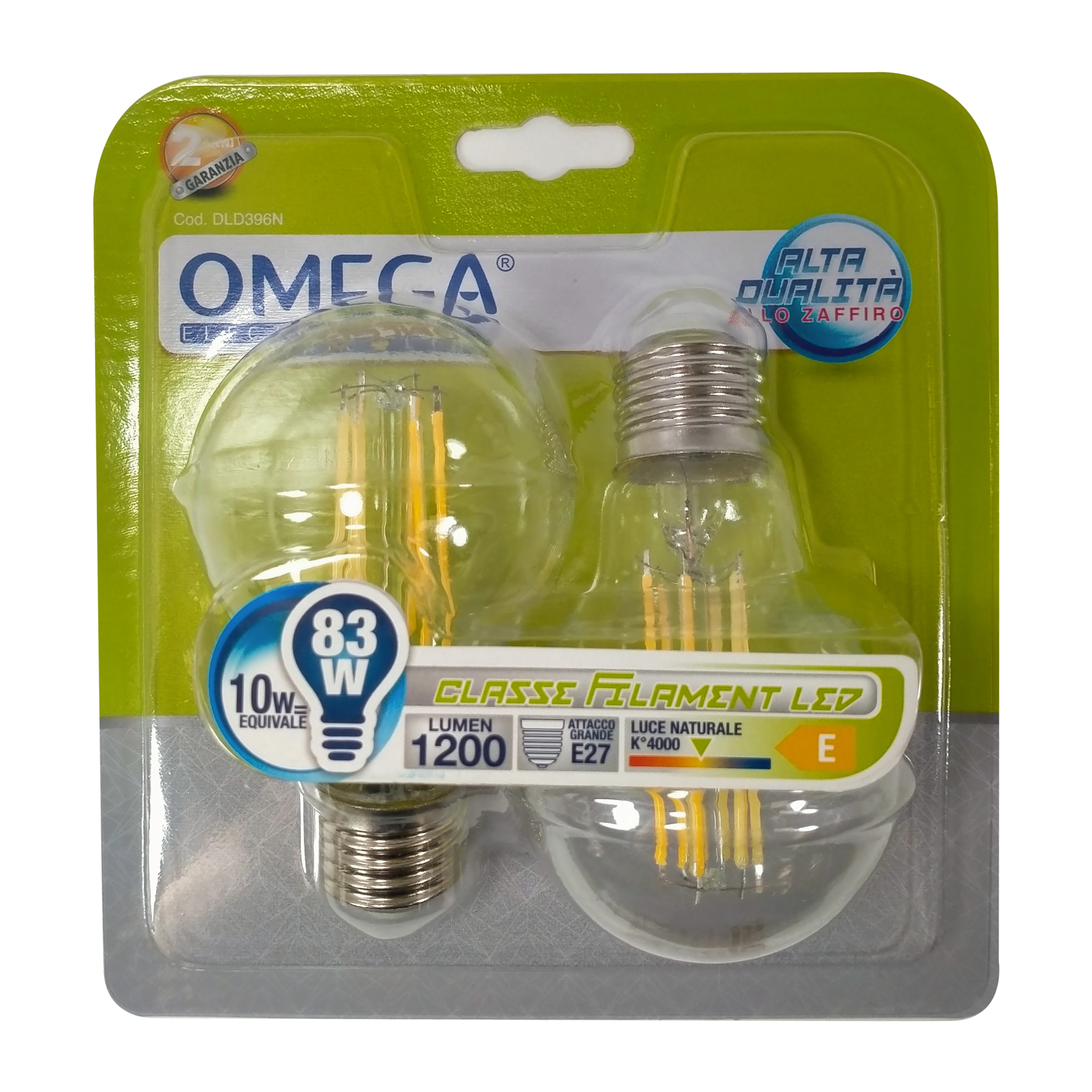 OMEGA Set 6 pezzi filament led goccia a60 10w 1200lm 4000k e27
