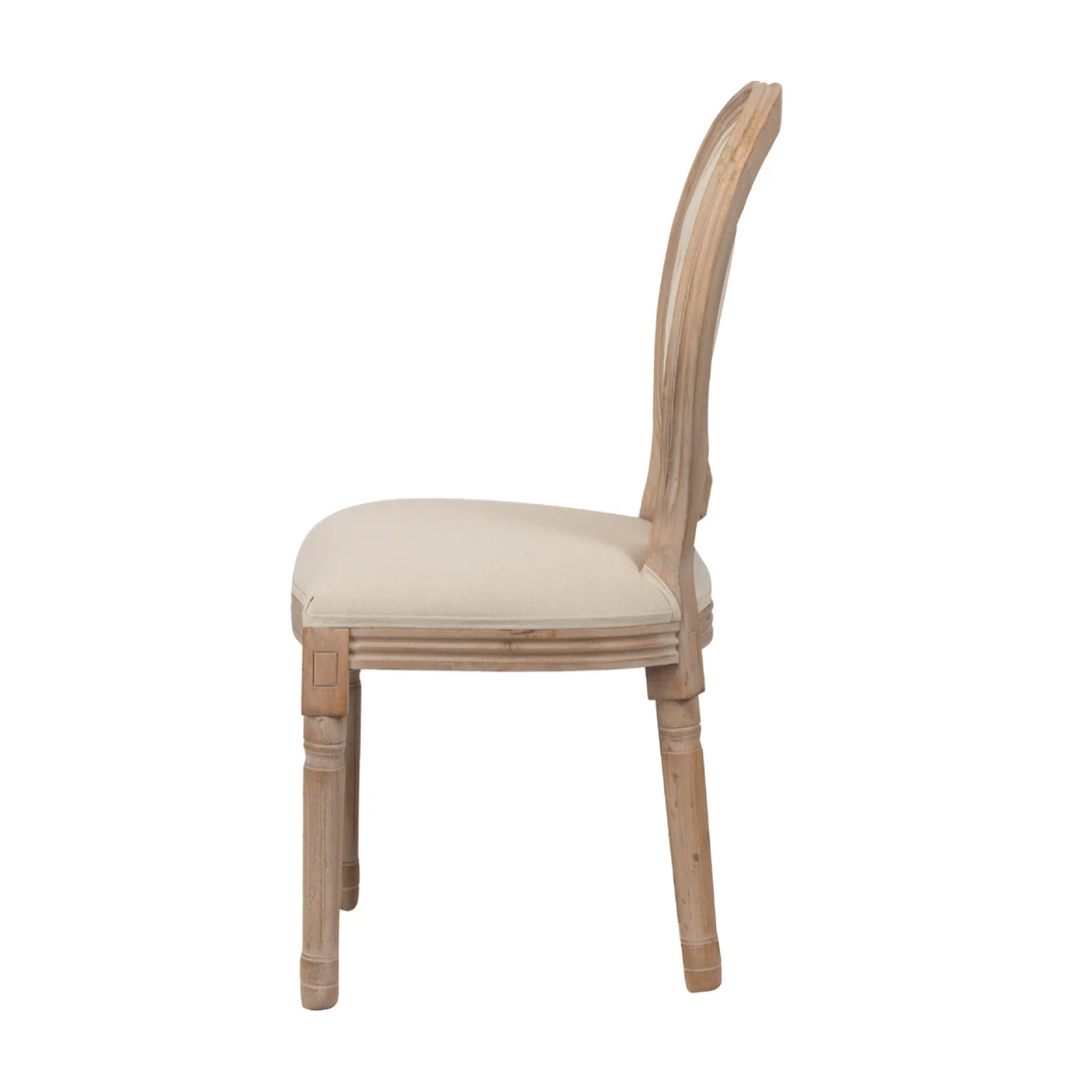 Silla Lino Capitone Patas Roble Kd 48x46x96cm