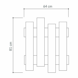 Appendiabiti Dpons, Attaccapanni, Portabiti multiuso, Appendiabiti da parete, 64x4h79 cm, Bianco