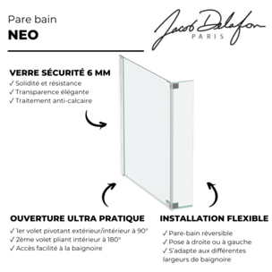 Pare bain Neo, 2 volets chromé