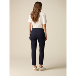 Oltre - Chinos in gabardine misto cotone - Blu