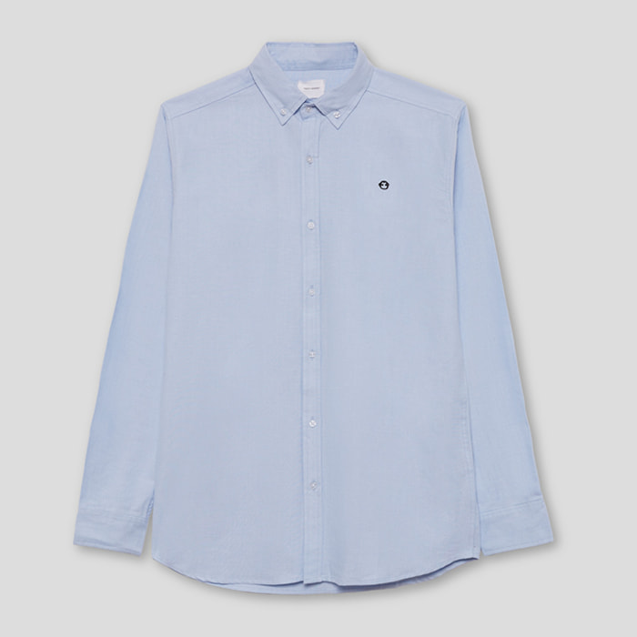 Polo Niño Manga Larga de Punto Camisa 100 % Algodón Color Blanco, Cuello Button-Down, Botones Frontales, Logo Bordado | Color: Celeste | Street Monkey