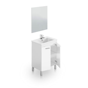 Mueble de baño con espejo Liz 60 Blanco Brillo