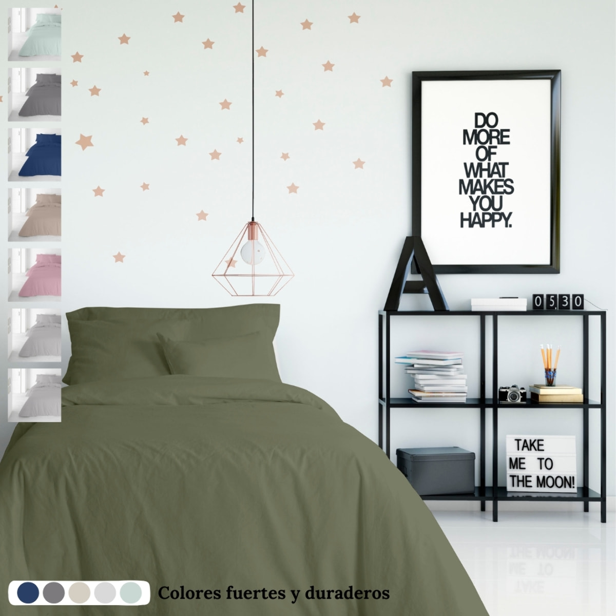 Icehome - Funda Nórdica Lisa - 100% Microfibra - Incluye 1/2 Fundas de Almohada - verde