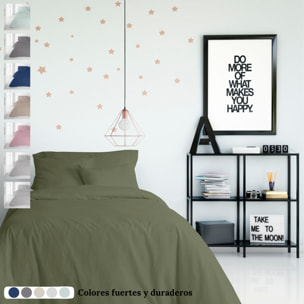 Icehome - Funda Nórdica Lisa - 100% Microfibra - Incluye 1/2 Fundas de Almohada - verde