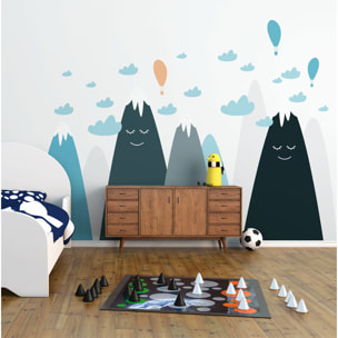 Stickers muraux enfants - Décoration chambre bébé - Autocollant Sticker mural géant enfant montagnes scandinaves JULISKA