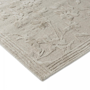 Tapis salon et chambre fait main en bambou motif floral QUICI