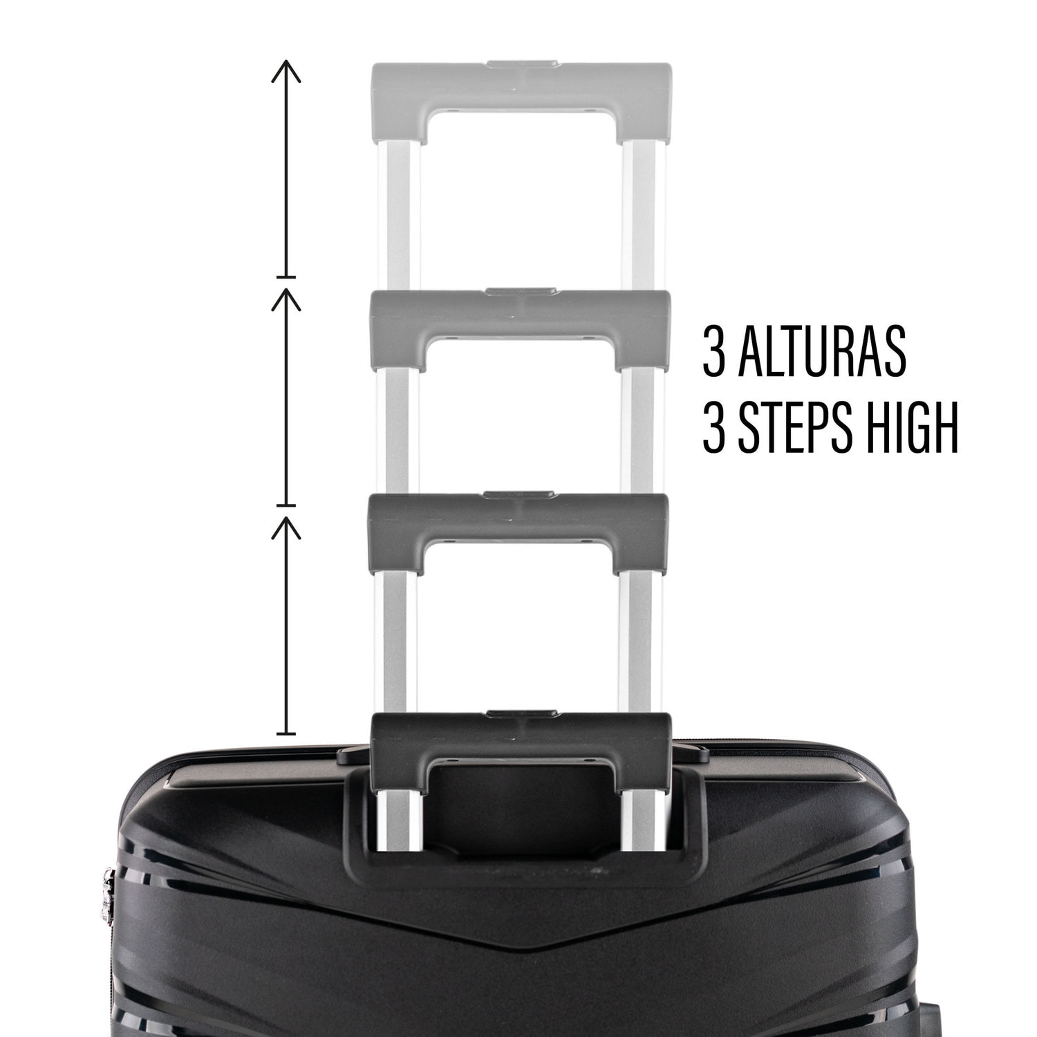 Juego De Maletas Rígidas Pp Jaslen Varese Negro