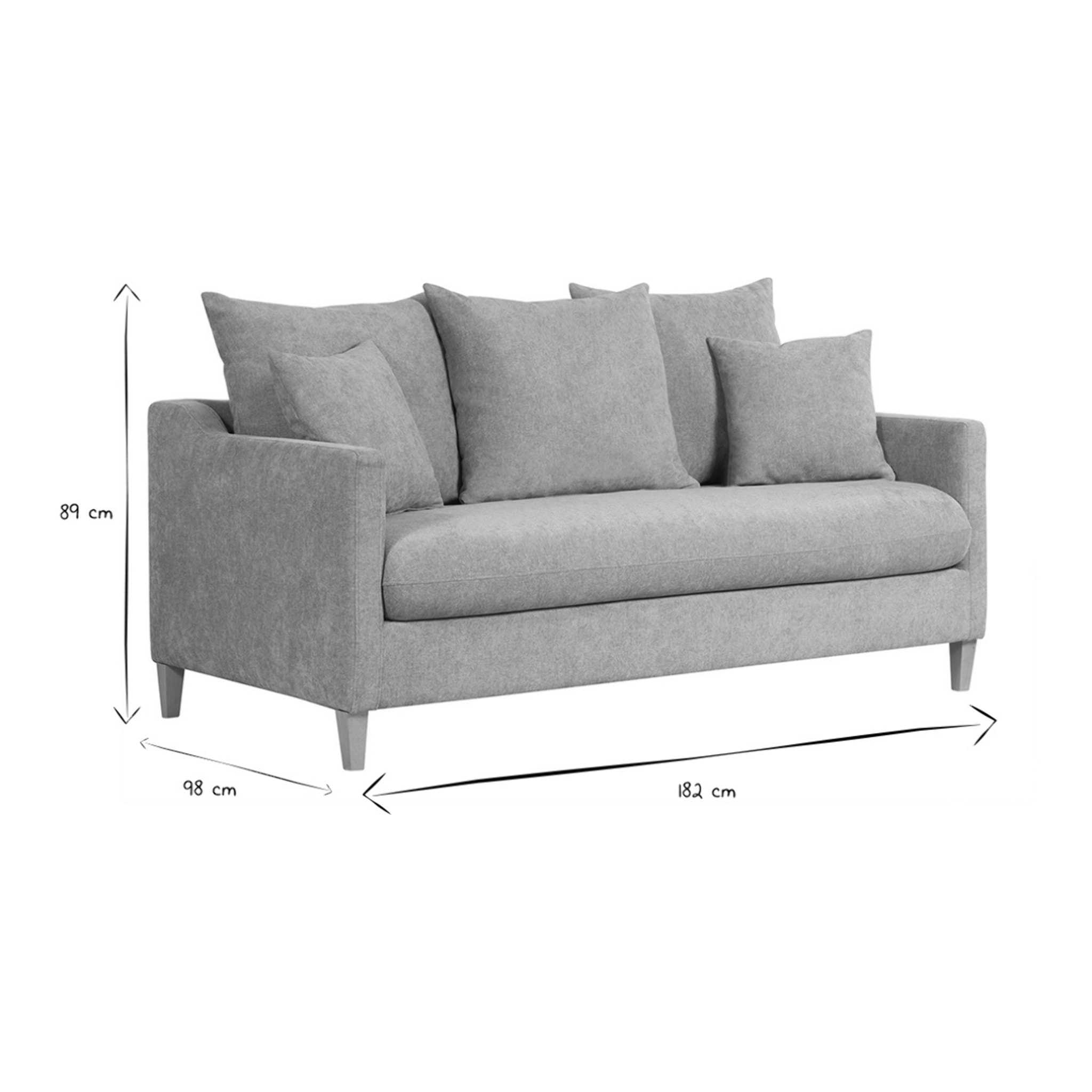 Canapé convertible scandinave 3 places en tissu effet velours taupe et bois clair LOUISE