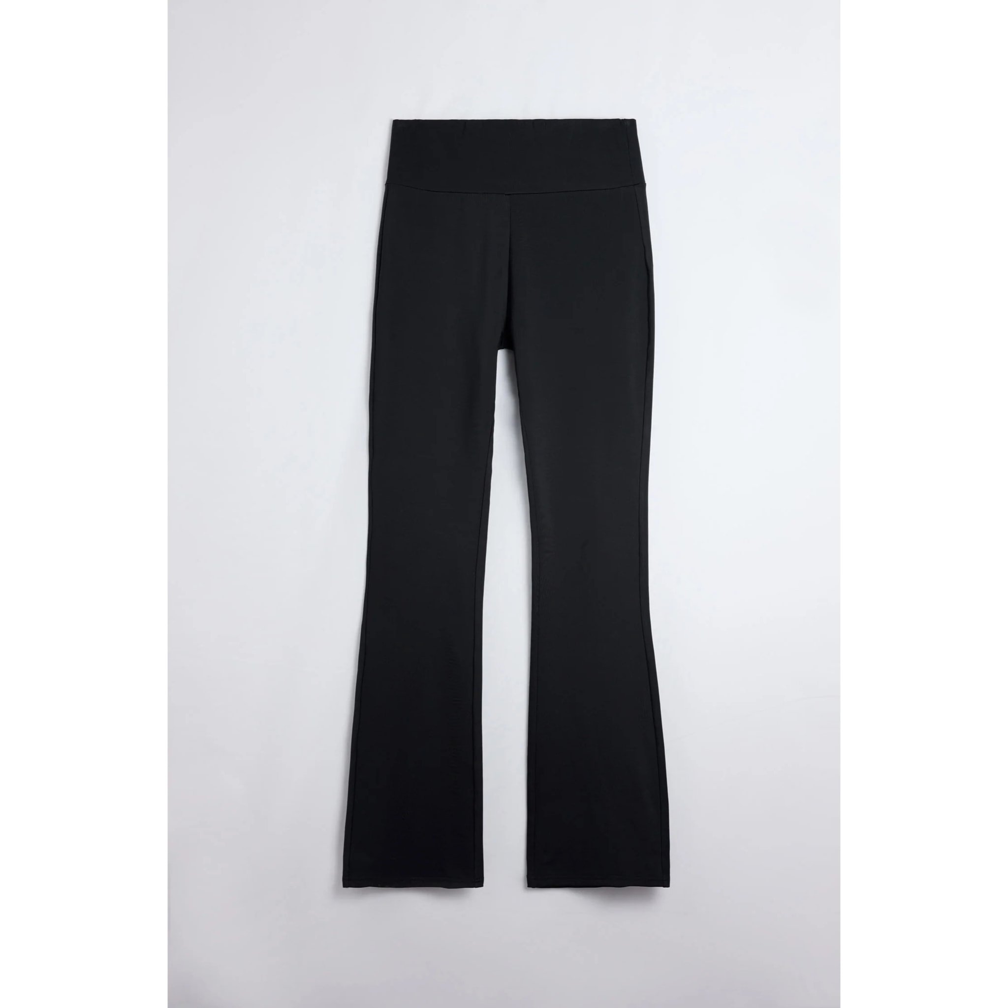 Leggings termici svasati con interno in peluche nero e stile sportivo