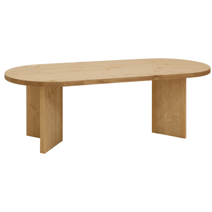 Table basse en bois massif ton chêne moyen 120cm Hauteur: 40 Longueur: 120 Largeur: 50