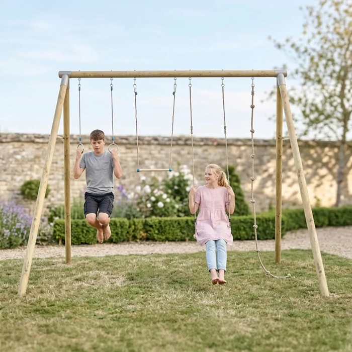 Portique bois 3 m Adulte Albert - 4 personnes